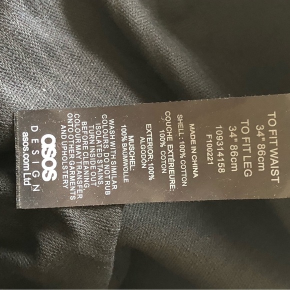 ASOS Wide Wale Black Corduroy Trousers 34 - Picture 9 of 9
